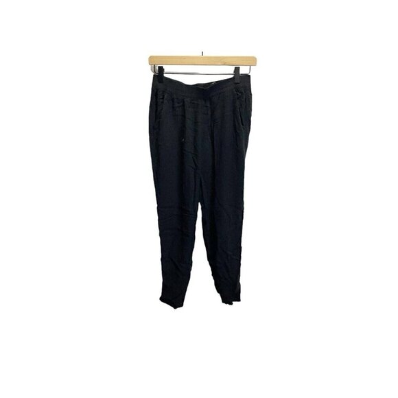 H&M Women Pants 4 Black Casual Jogger Elastic Waist Cotton Career - Picture 1 of 6